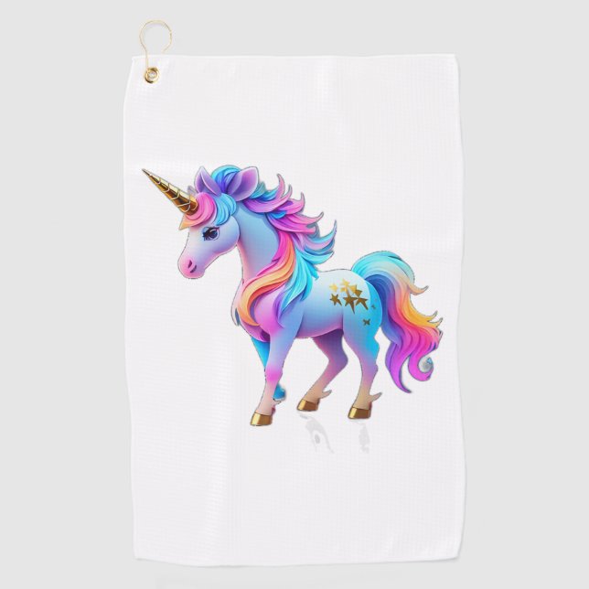A Lovely Unicorn Sticker 1 Golf Towel (Front)