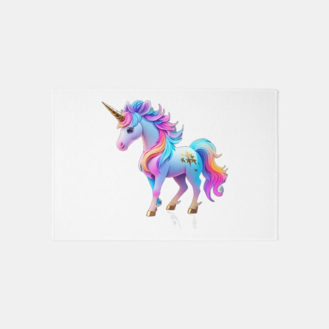 A Lovely Unicorn Sticker 1 Rug (Front)