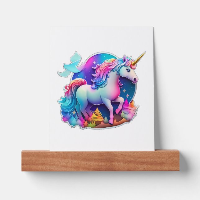 A Lovely Unicorn Sticker  Picture Ledge (Front)