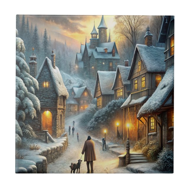 A Lovely Winter Scene Ceramic Tile (Front)