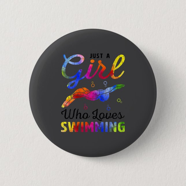A Loves Swimming Swimmer Player Button (Front)