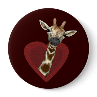 A Loving Heart For Giraffes Button