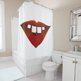 A loving smile of a Mouth 007 Shower Curtain