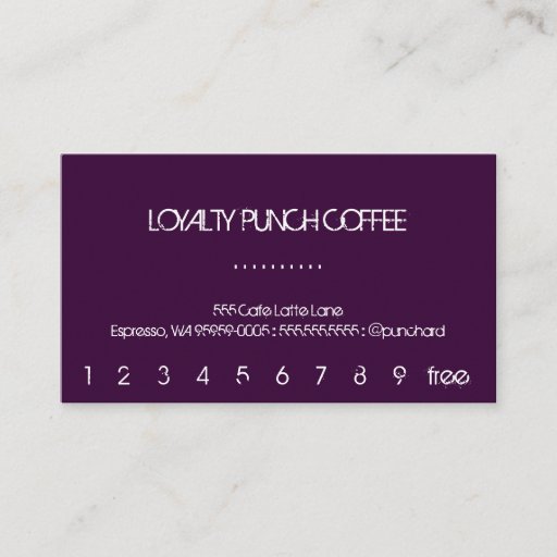 Customizable A Loyalty Coffee Punch-Card Business Cards