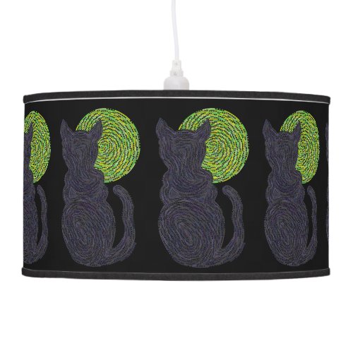 A Lucky Black Cat And The Moon Art Cat Lover Lamp