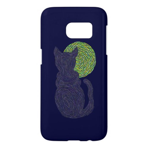 A Lucky Black Cat And The Moon Samsung Galaxy Samsung Galaxy S7 Case