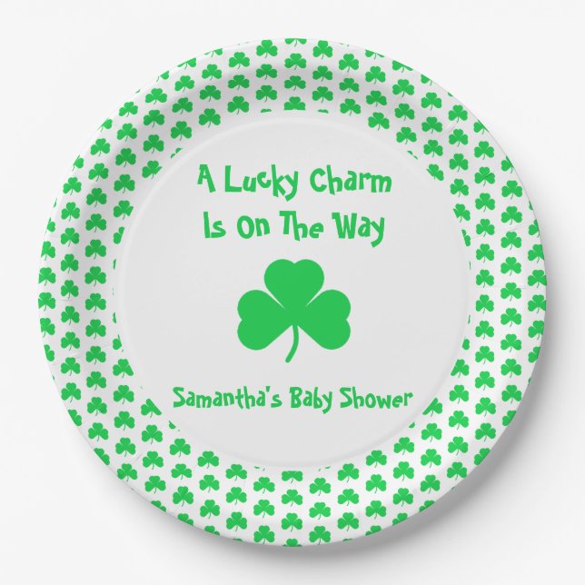 A Lucky Charm Is On The Way Paper Plates (Front)