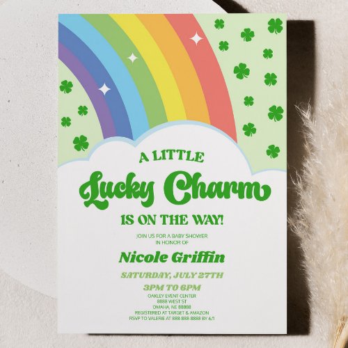 A Lucky Charm St Patricks Day Baby Shower Invitation