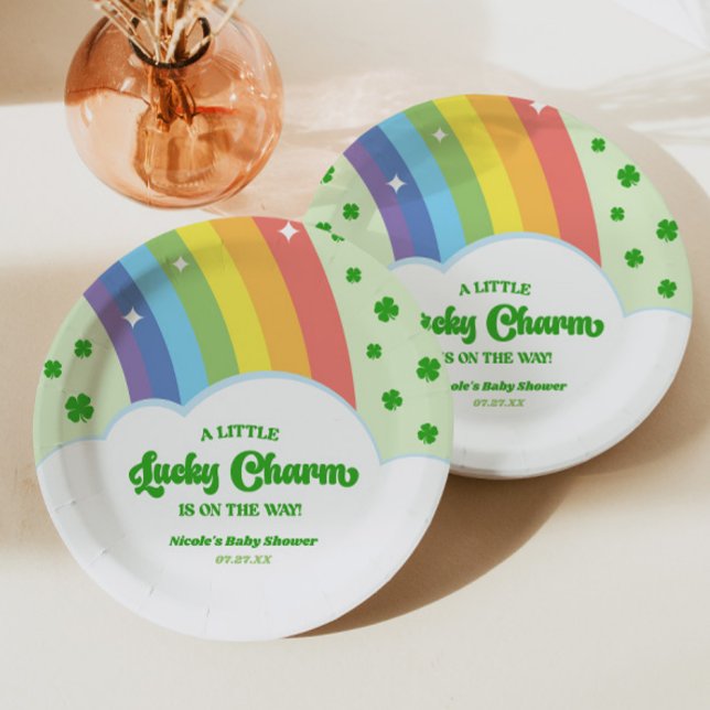 A Lucky Charm St. Patrick's Day Baby Shower Paper Plates (Creator Uploaded)