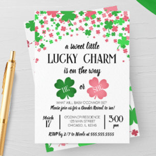 A Lucky Charm, St Patricks Day Gender Reveal Party Invitation