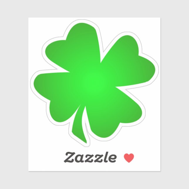 A lucky green Irish Shamrock, 4 leaf clover Sticker (Sheet)