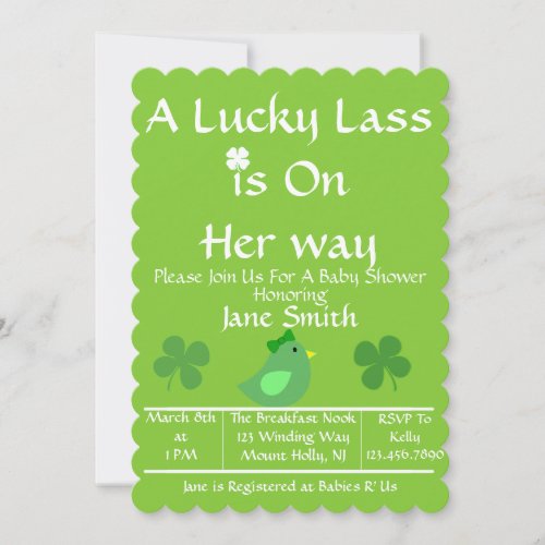 A Lucky LassIs On HerWay Invitation