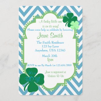 A Lucky Little One Irish Themed Baby Shower Invite by CardinalCreations at Zazzle