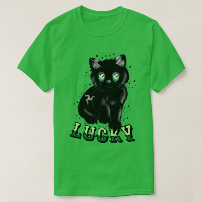 A lucky Manx cat T-Shirt (Design Front)