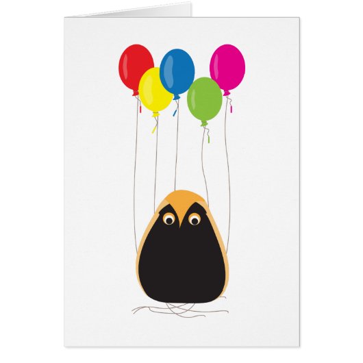 A lucky owl with happy balloons cards (Front)