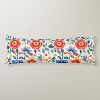 A lumbar pillow with a vibrant floral pattern