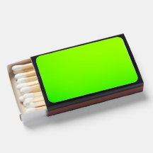 A luminous green matchbox with rounded edges