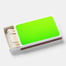 A luminous green matchbox with rounded edges