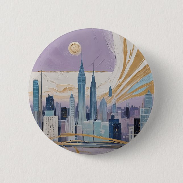 A Lunar Cityscape Button (Front)