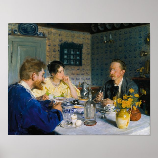 A luncheon by Peder Severin Kroyer Poster (Front)