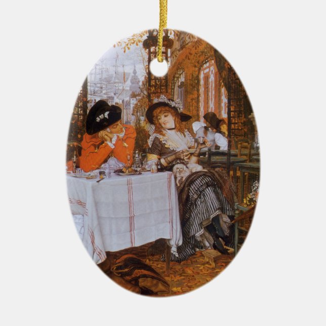 A Luncheon (Le Dejeuner) by James Tissot Ceramic Ornament (Front)