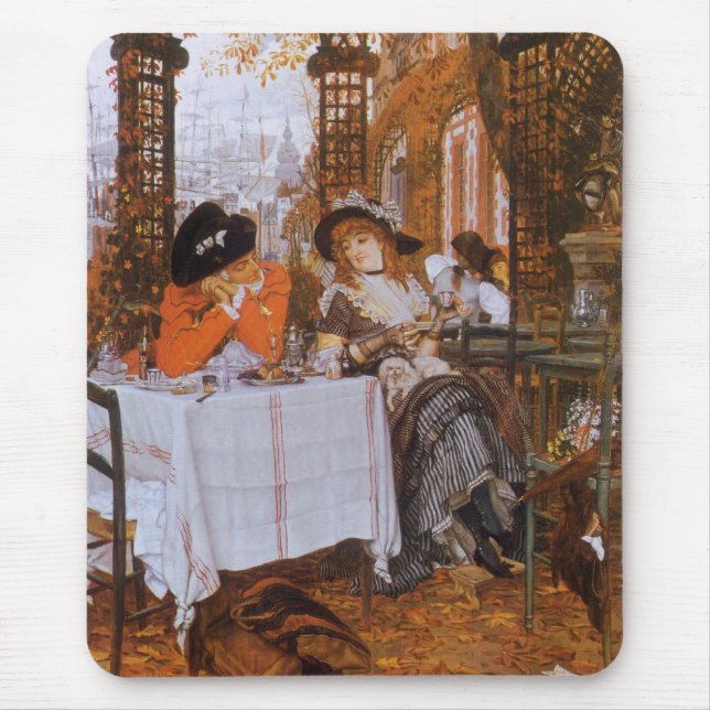 A Luncheon (Le Dejeuner) by James Tissot Mouse Pad (Front)