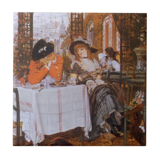 A Luncheon (Le Dejeuner) by James Tissot Tile (Front)