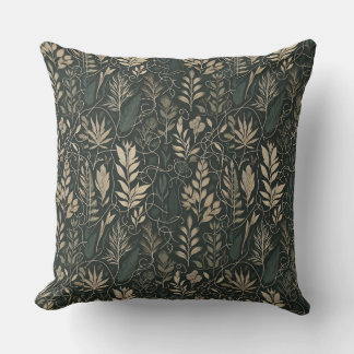 A lush forest at night throw pillow