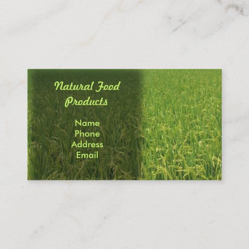 Customizable A lush green rice field business card template