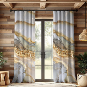 A luxurious gold and white marble background blackout curtains
