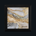 A luxurious gold and white marble background gift box<br><div class="desc">A luxurious gold and white marble background with metallic veins and soft flowing gradients. The elegant shimmer and fluid stone design make this texture stand out. Optional custom name.</div>