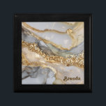 A luxurious gold and white marble background gift box<br><div class="desc">A luxurious gold and white marble background with metallic veins and soft flowing gradients. The elegant shimmer and fluid stone design make this texture stand out. Optional custom name.</div>