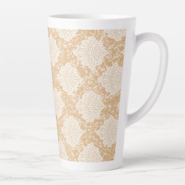 A luxurious Indian wedding dress showcasing detail Latte Mug (Right)