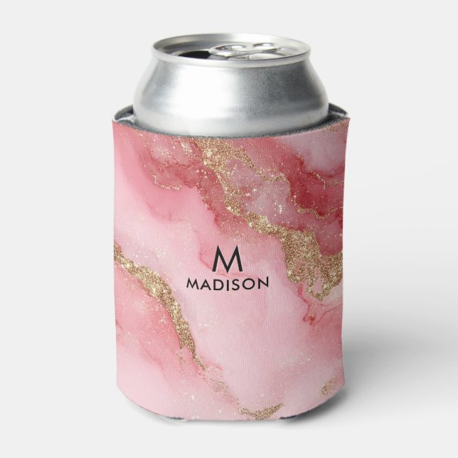 A luxurious pink marble background can cooler (Can Front)