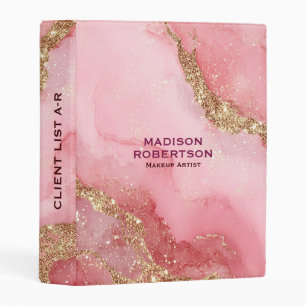 A luxurious pink marble background mini binder