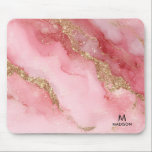 A luxurious pink marble background mouse pad<br><div class="desc">Chic pink marble background featuring elegant waves,  luxurious blush tones,  and striking gold veining that radiates elegance. This stunning design exudes a modern and feminine charm,  elevating your tech gear to a whole new level of sophistication.</div>