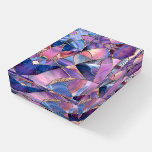A luxurious Purple Tones Stained Glass Pattern Paperweight