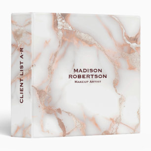 A luxurious rose-gold marble background 3 ring binder