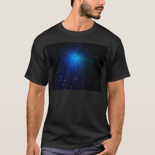 A macro photo of illuminated optical fibers T_Shirt