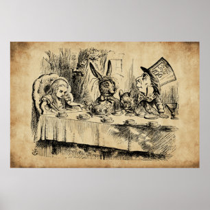 A Mad Tea-Party (1865) by John Tenniel Poster