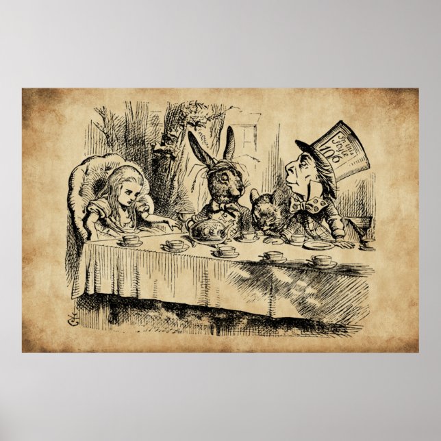  A Mad Tea-Party  (1865) by John Tenniel  Poster (Front)