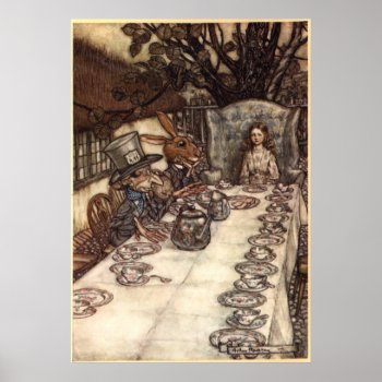 A Mad Tea Party By Arthur Rackham Poster by APlaceForAlice at Zazzle