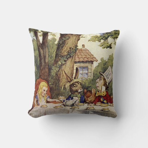 A Mad Tea Party with Alice in Wonderland Pillow