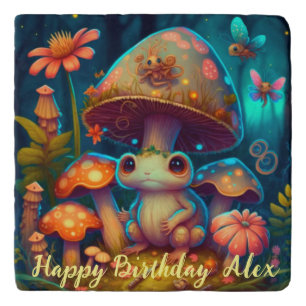 A magic frog in a magic forest trivet