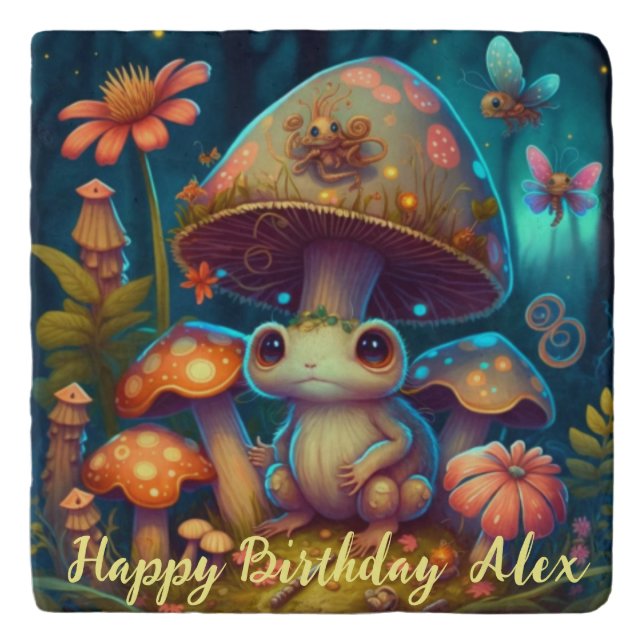 A magic frog in a magic forest trivet (Front)