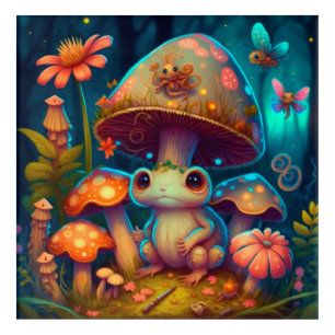 A magic mushroom frog            acrylic print