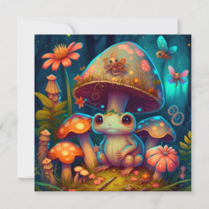 A magic mushroom frog invitation