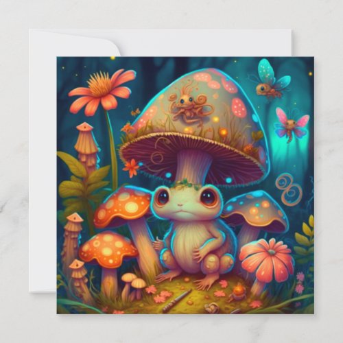 A magic mushroom frog  invitation