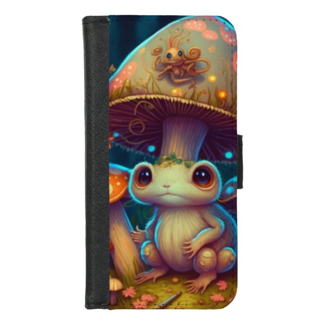 A magic mushroom frog          iPhone wallet case (Front)