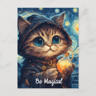 A Magical Cat by Van Gogh Postcard